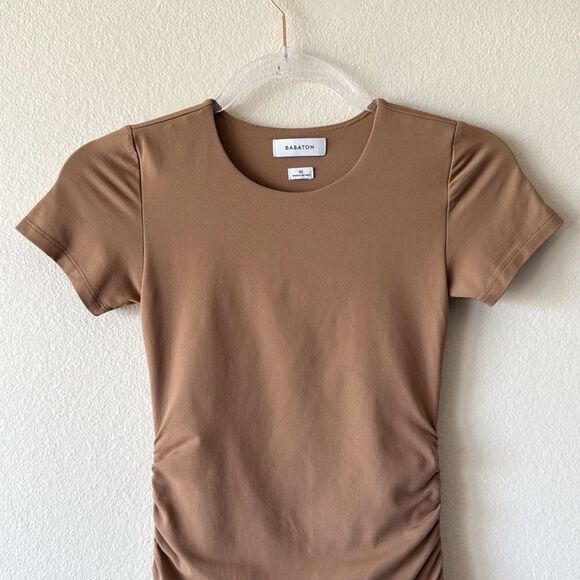 Aritzia Babaton Covet Contour Sleek Ruched Bodycon Mini Dress - Picture 2 of 11